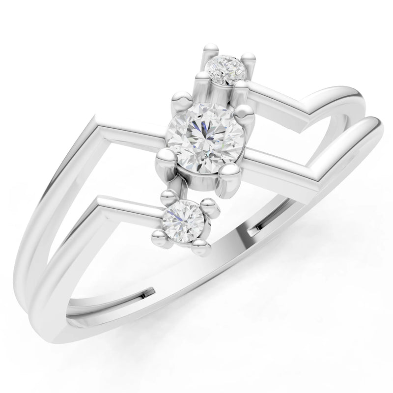 Diamond Dainty Geometric Multi-Stone Stacking Ring – Peora display picture 1